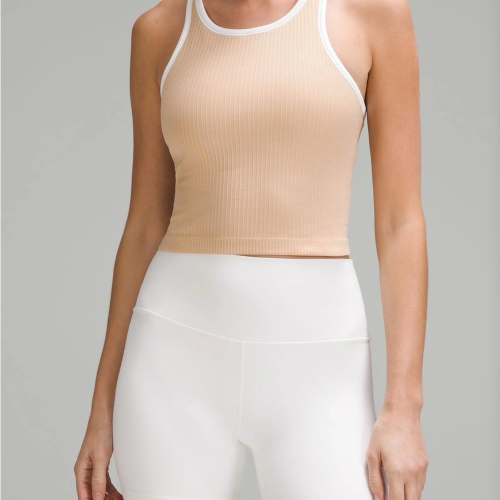 Lululemon Ebb to Street Cropped RB Tank Top Contrast size 4